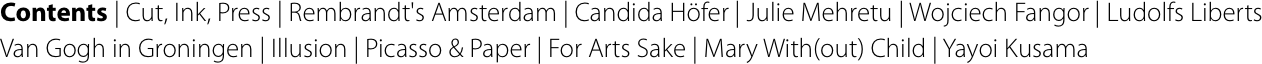 Contents | Cut, Ink, Press